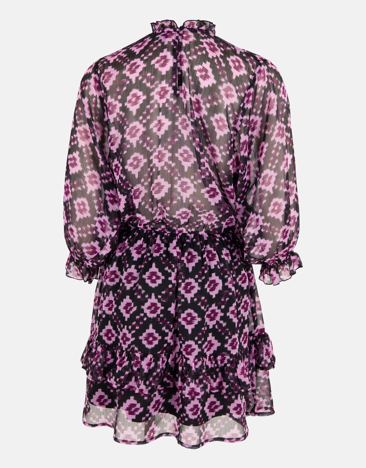 Bedrucktes Chiffonkleid Schwarz/Violett SHOEBY WOMEN