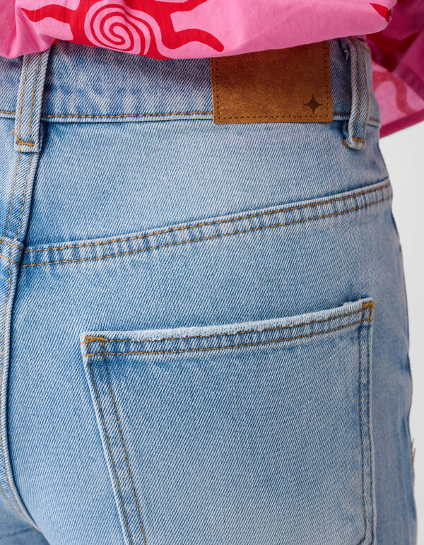 Turn Up Jeans mit weitem Bein, Mediumstone SHOEBY WOMEN