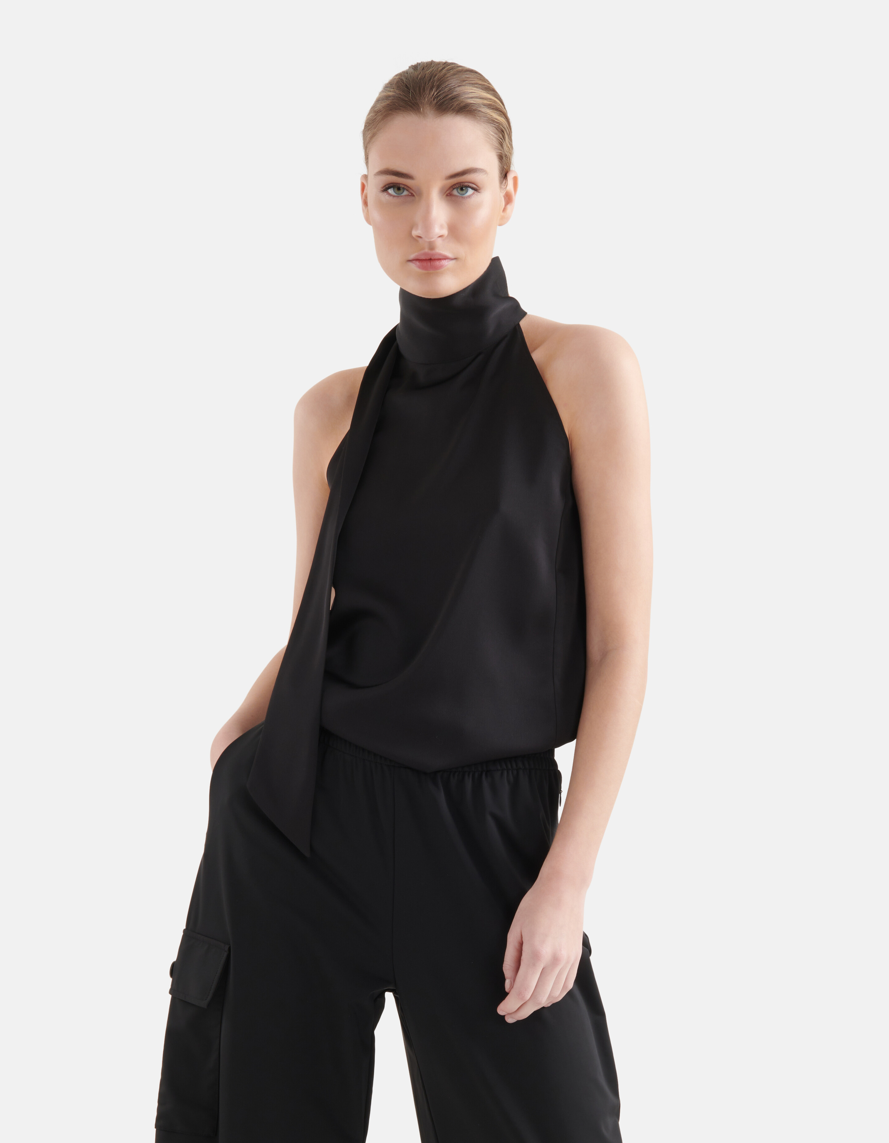 Satin-Träger-Top Schwarz von Mieke SHOEBY WOMEN