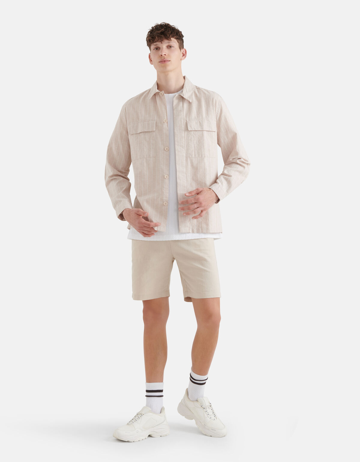 Leinen-Overshirt Beige SHOEBY MEN