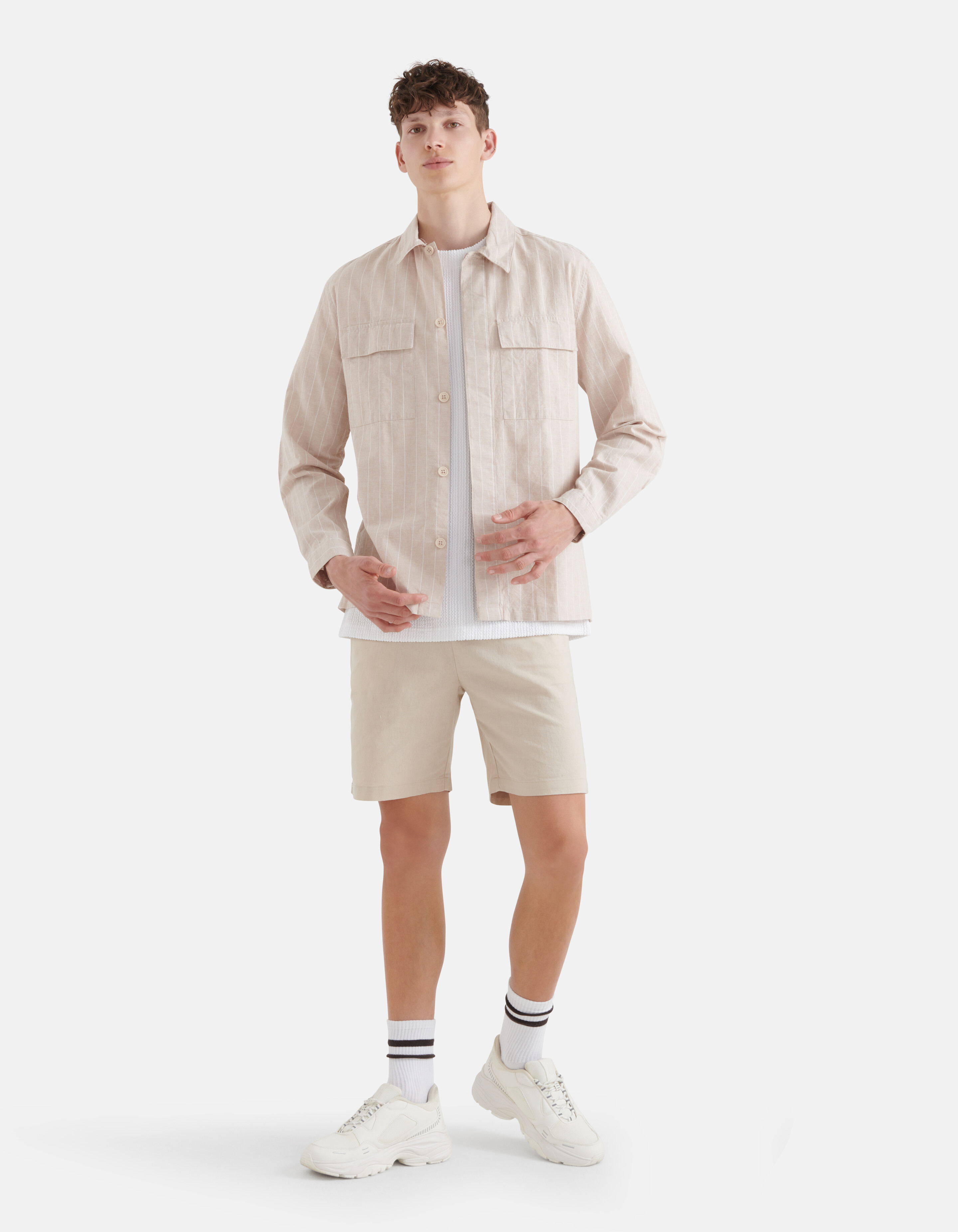 Leinen-Overshirt Beige SHOEBY MEN