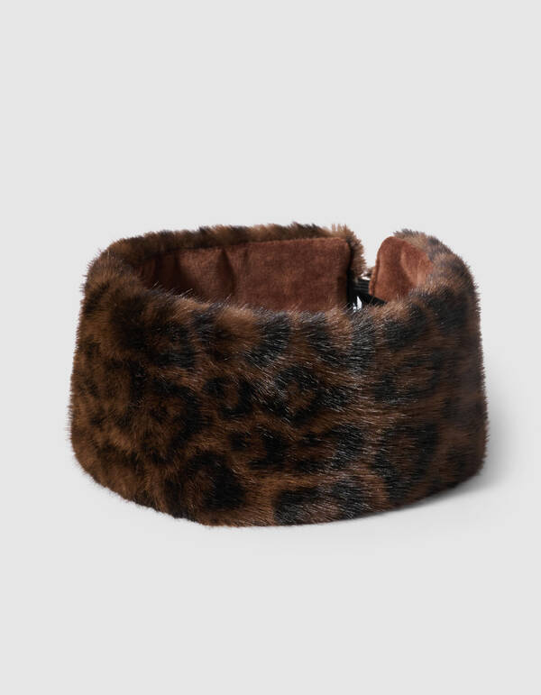 Leopard Faux Fur Haarband Braun SHOEBY ACCESSOIRES