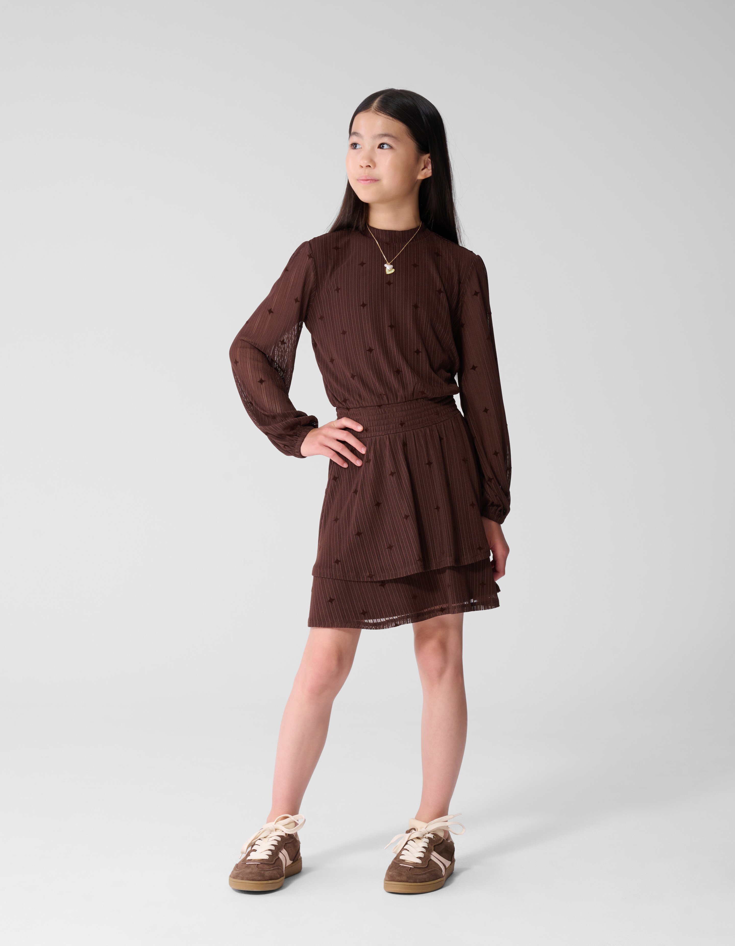 Glitzerndes Netzkleid Braun SHOEBY GIRLS