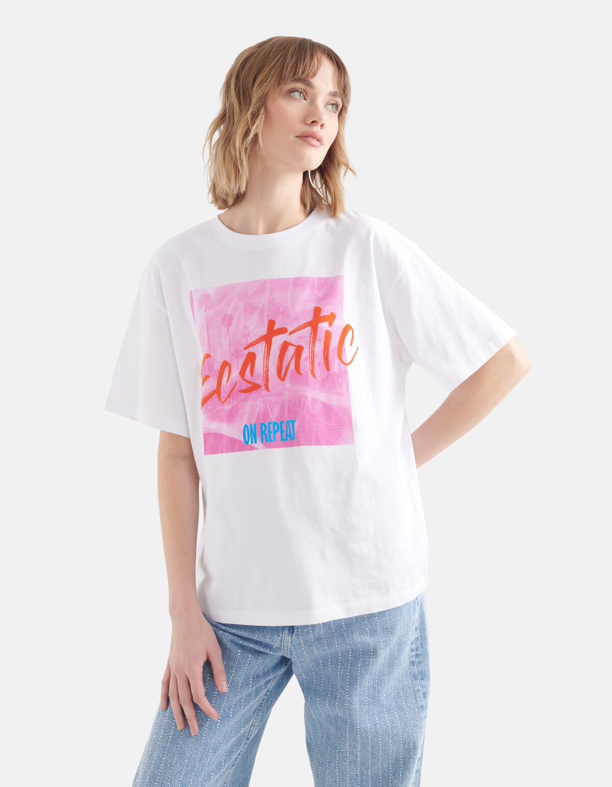 Artwork T-shirt Weiß SHOEBY WOMEN