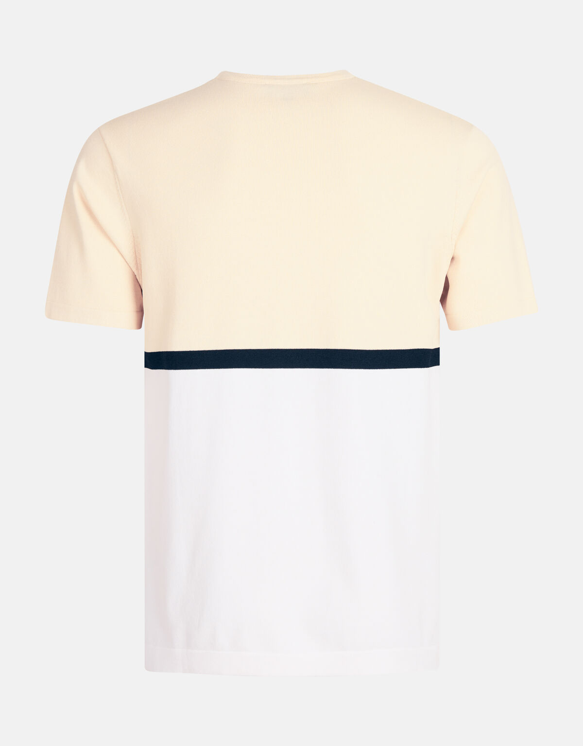 Gestricktes Farbblock-T-Shirt Wei&szlig; SHOEBY MEN