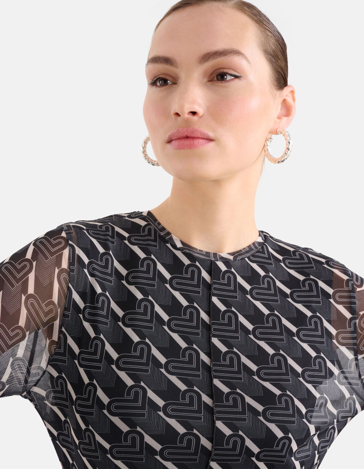 Mesh-Kleid Schwarz/Weiß SHOEBY WOMEN