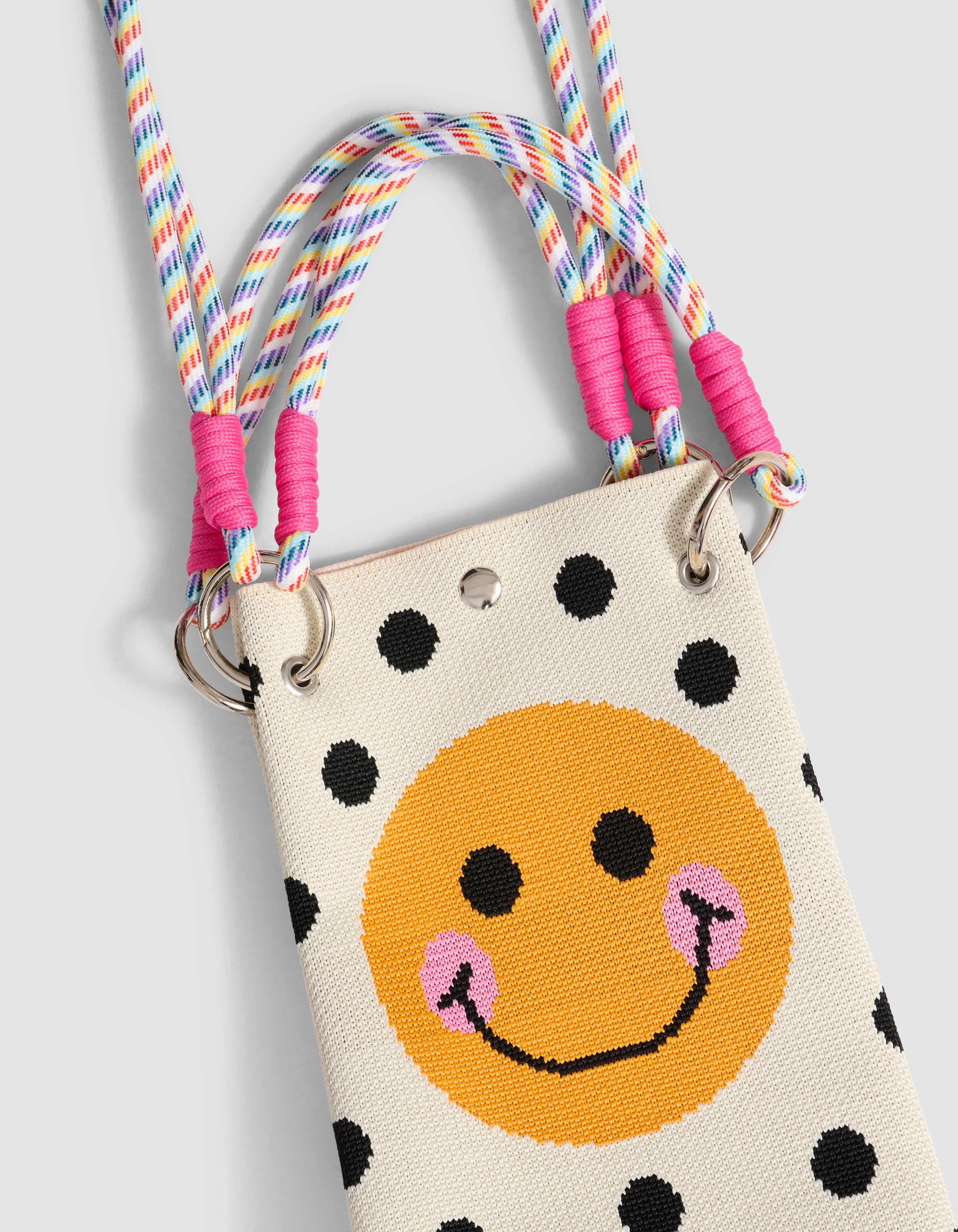 Gestrickte Polka-Dot-Tasche Gebrochen Wei&szlig; SHOEBY GIRLS