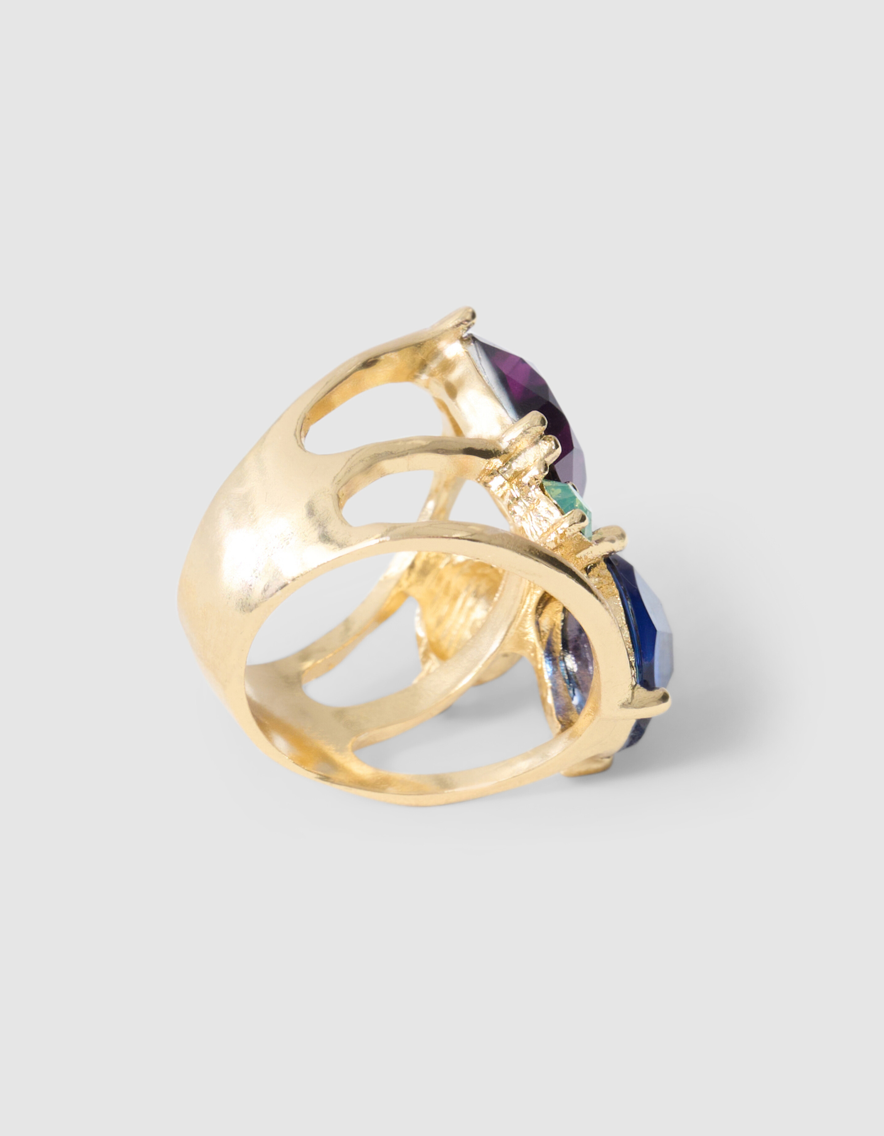 Großer Multi-Strass-Ring Gold SHOEBY ACCESSOIRES