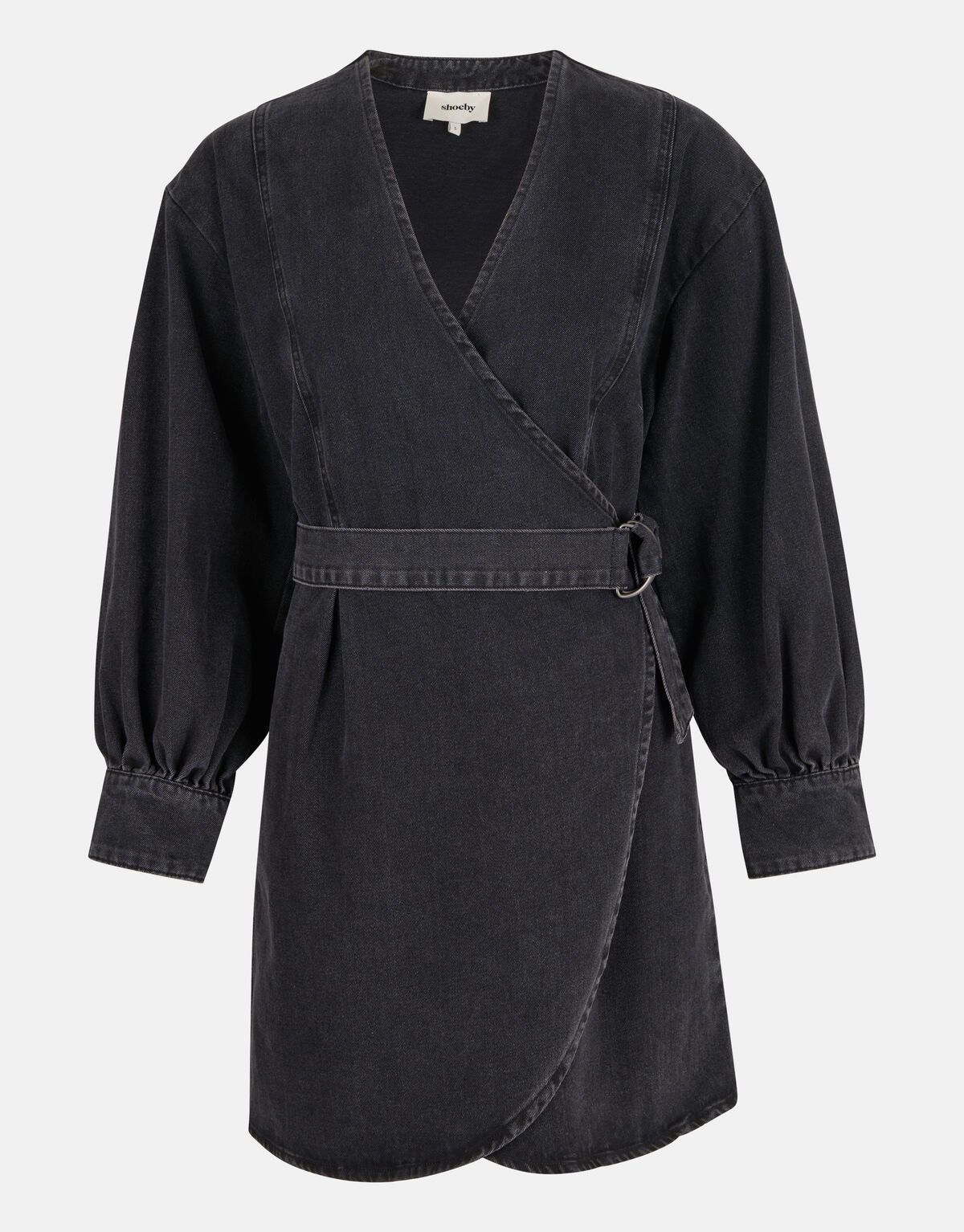 Gewaschenes Denim-Kleid Schwarz SHOEBY WOMEN