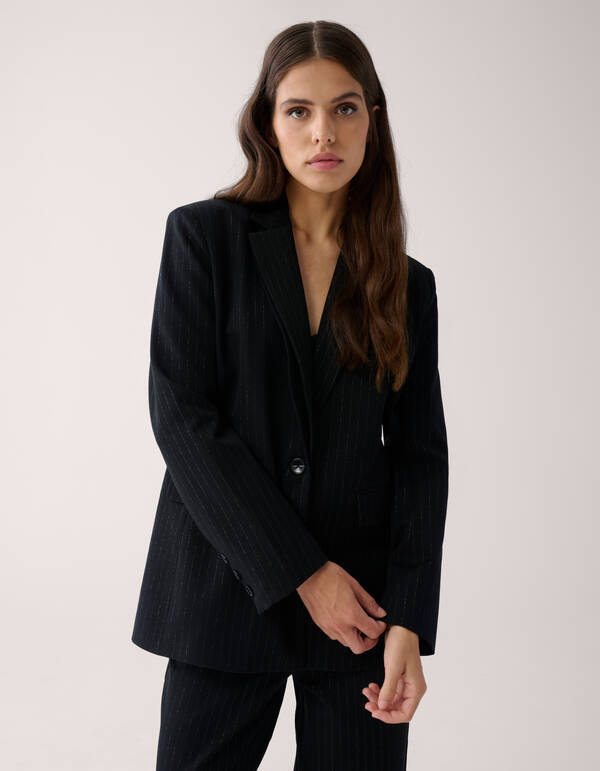 Pinstripe Blazer Zwart By Mieke SHOEBY WOMEN