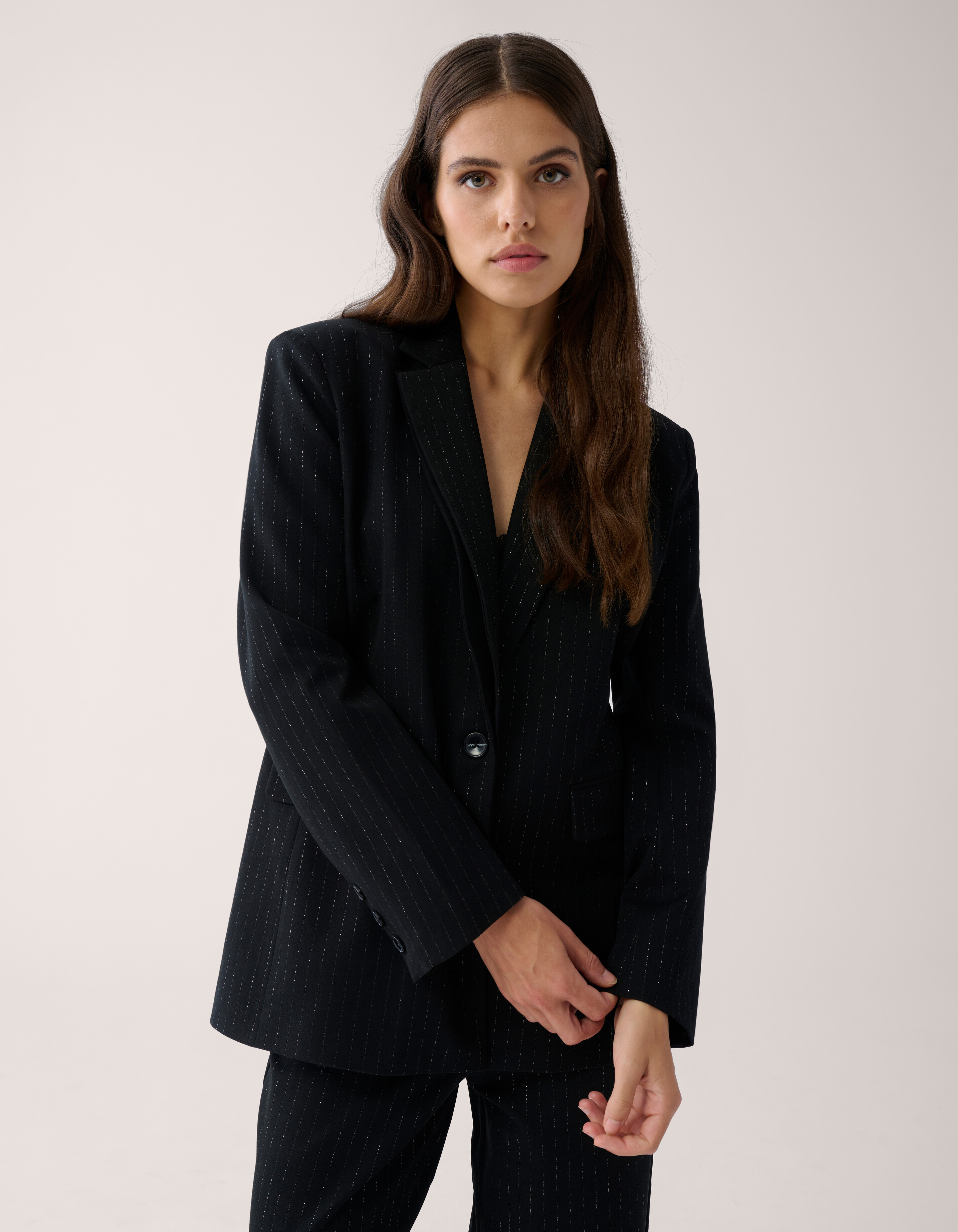 Pinstripe Blazer Zwart By Mieke SHOEBY WOMEN