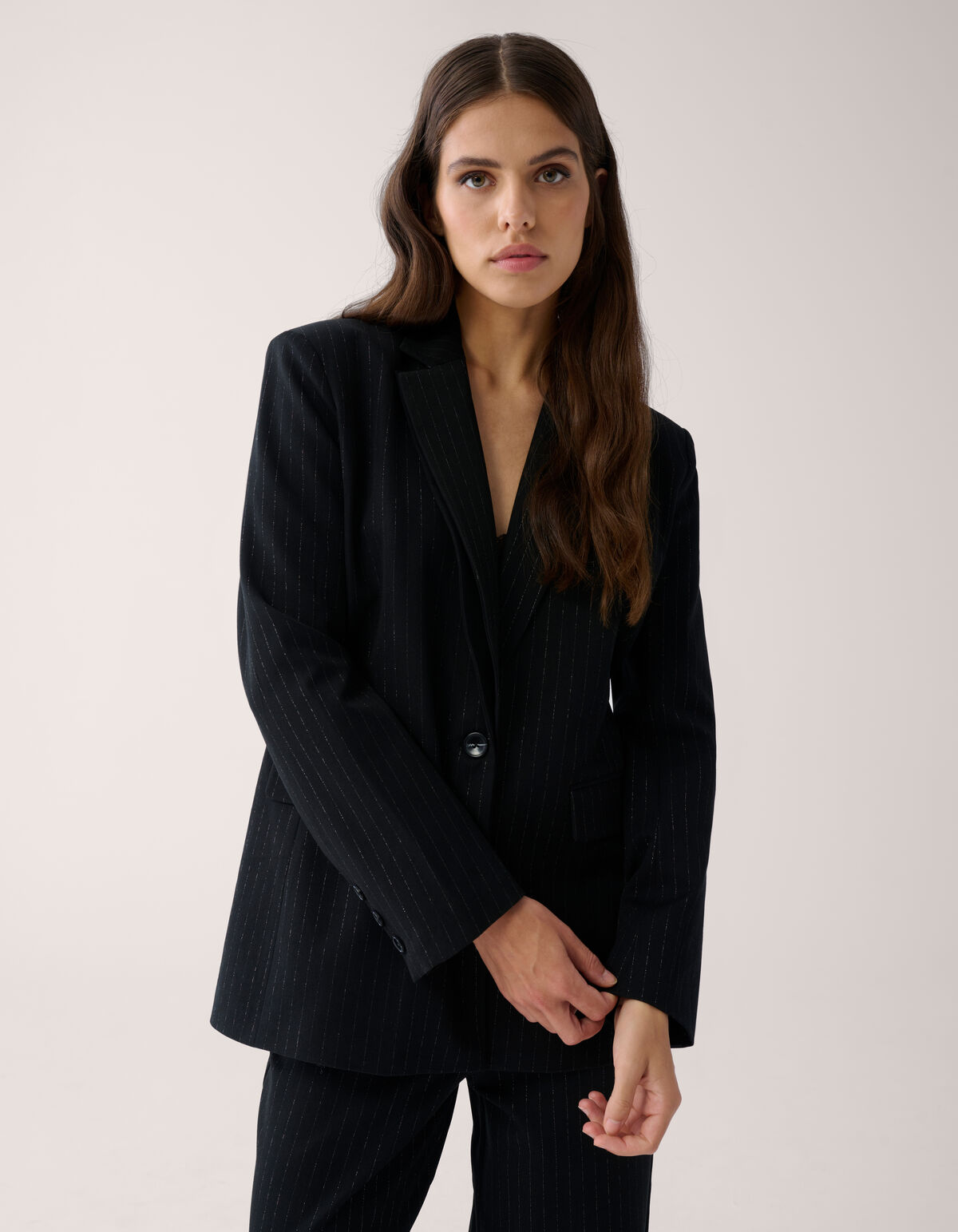 Pinstripe Blazer Zwart By Mieke SHOEBY WOMEN