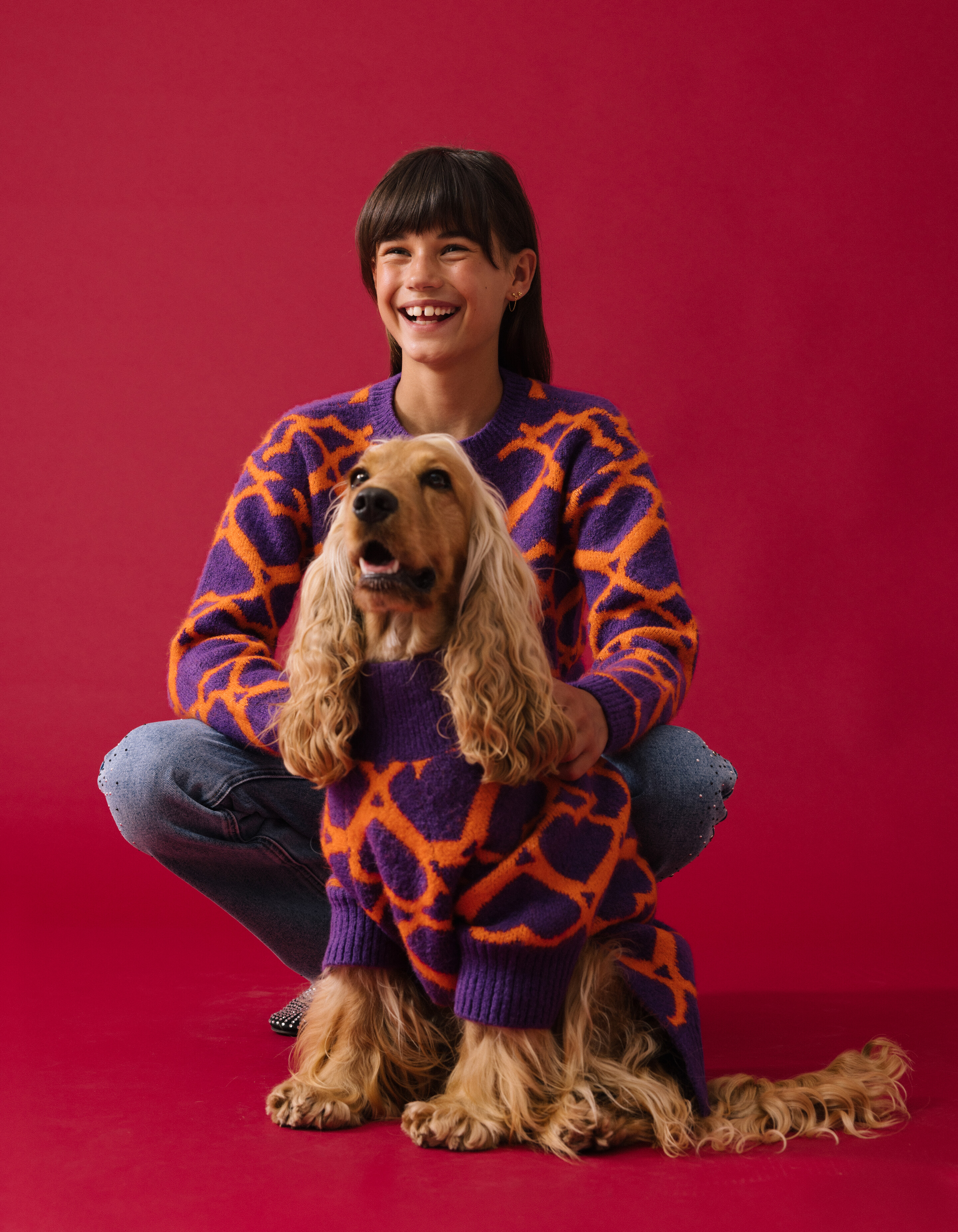 Herz gedruckt Hund Pullover lila SHOEBY ACCESSOIRES