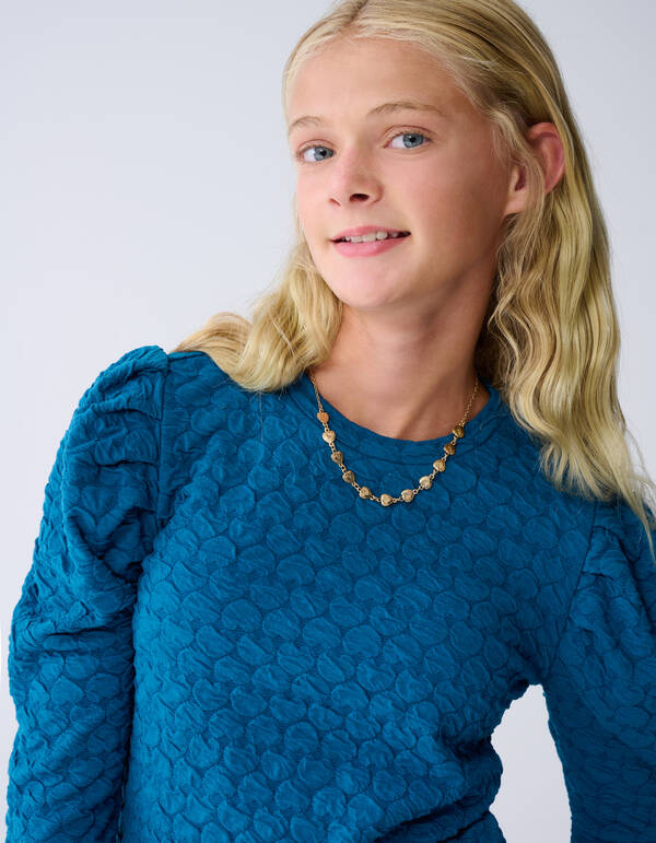 Herz-Puff-Top Blau SHOEBY GIRLS