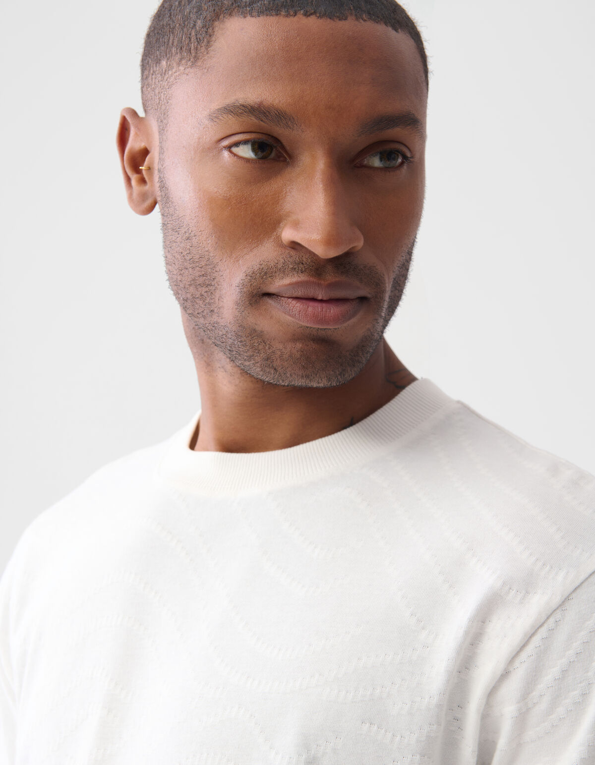 Jacquard-T-Shirt Off White SHOEBY MEN