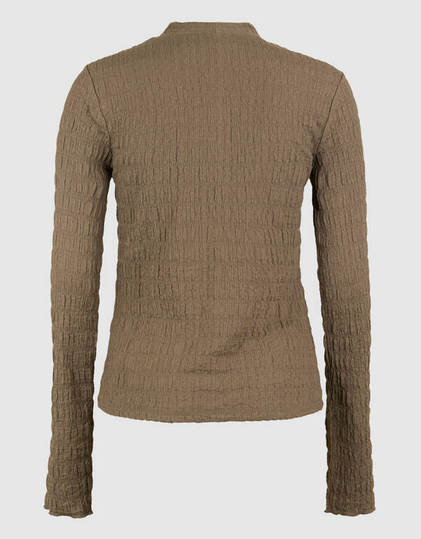 Struktur Langarmshirt Top Khaki SHOEBY WOMEN