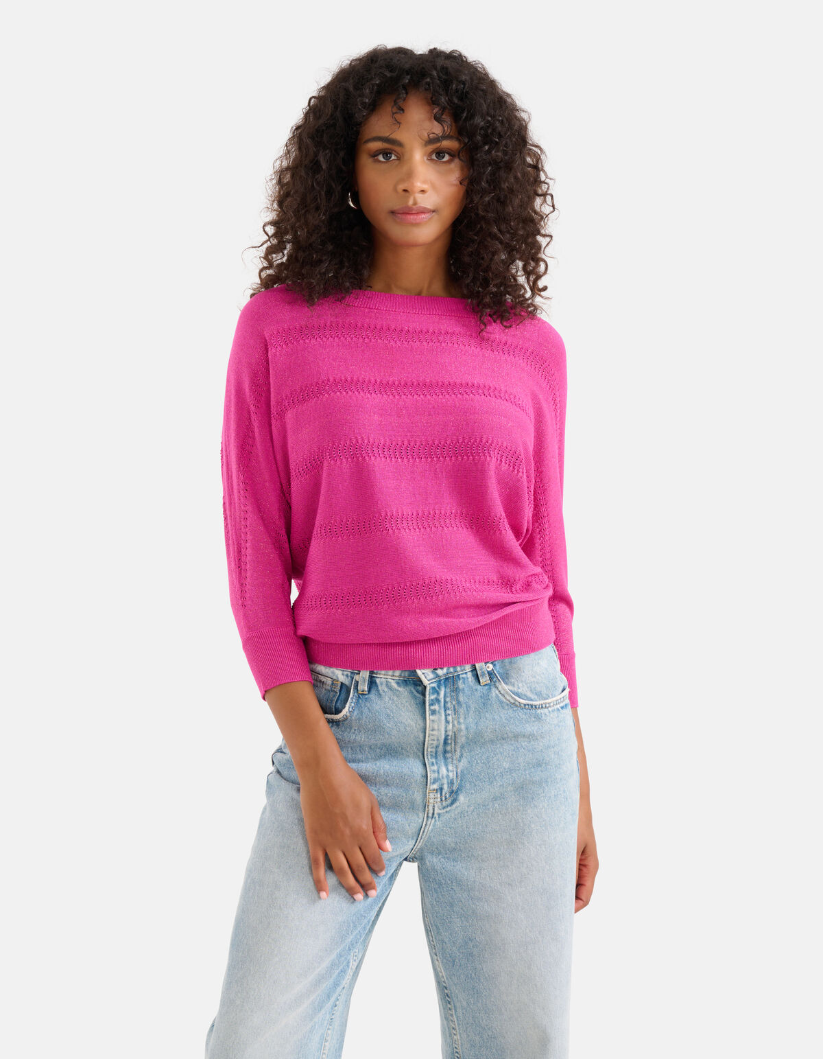 Glitzer Fledermaus-Pullover Rosa SHOEBY WOMEN