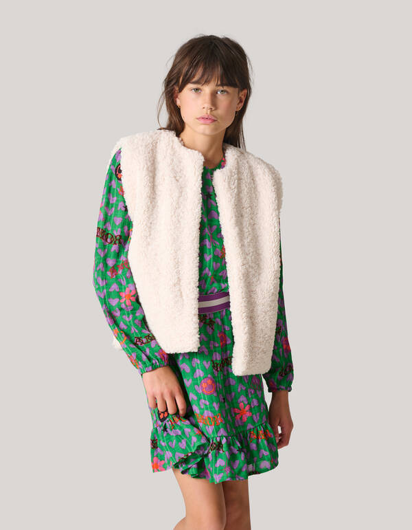 Teddy Gilet Off White SHOEBY GIRLS