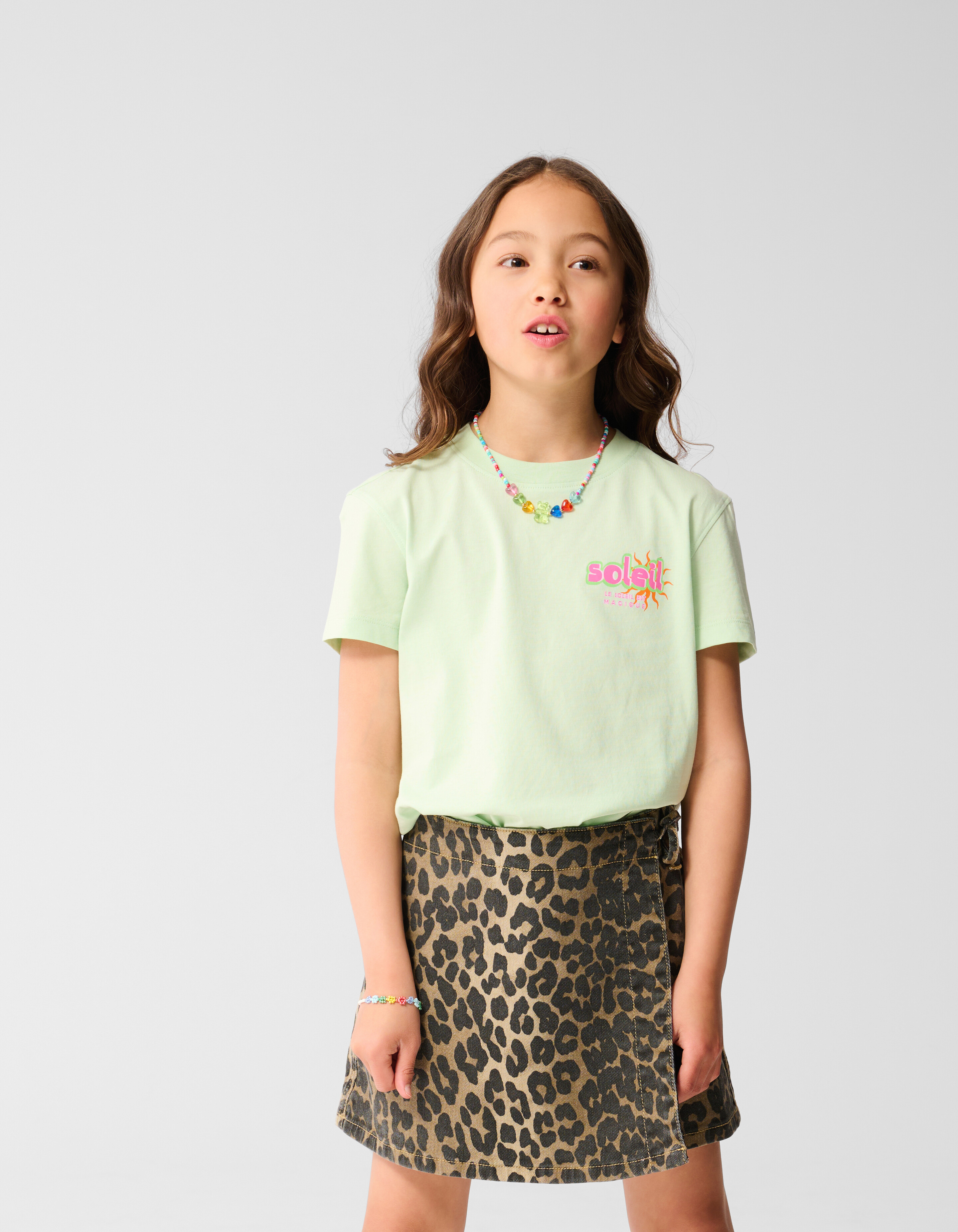 Soleil Artwork T-shirt Hellgrün SHOEBY GIRLS
