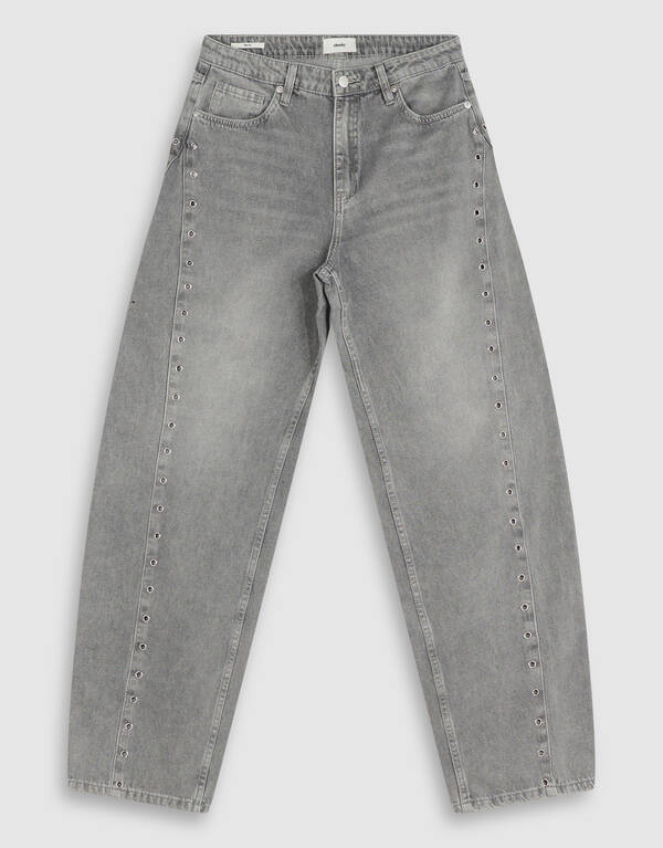 Eyelet Barrel Fit Jeans Grau SHOEBY WOMEN