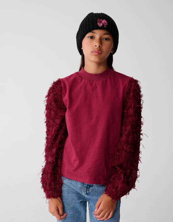 Stern Longsleeve Top Dunkelrot SHOEBY GIRLS