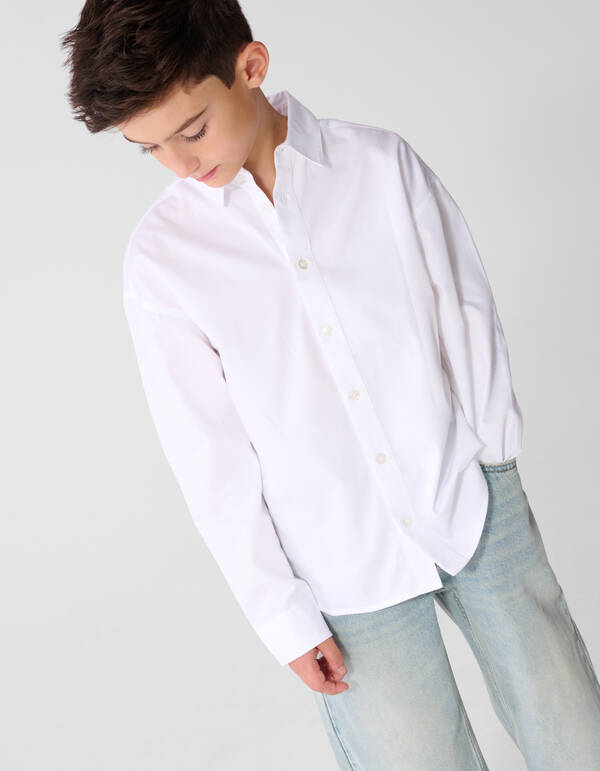 Oversized Basic-Hemd Wei&szlig; SHOEBY BOYS