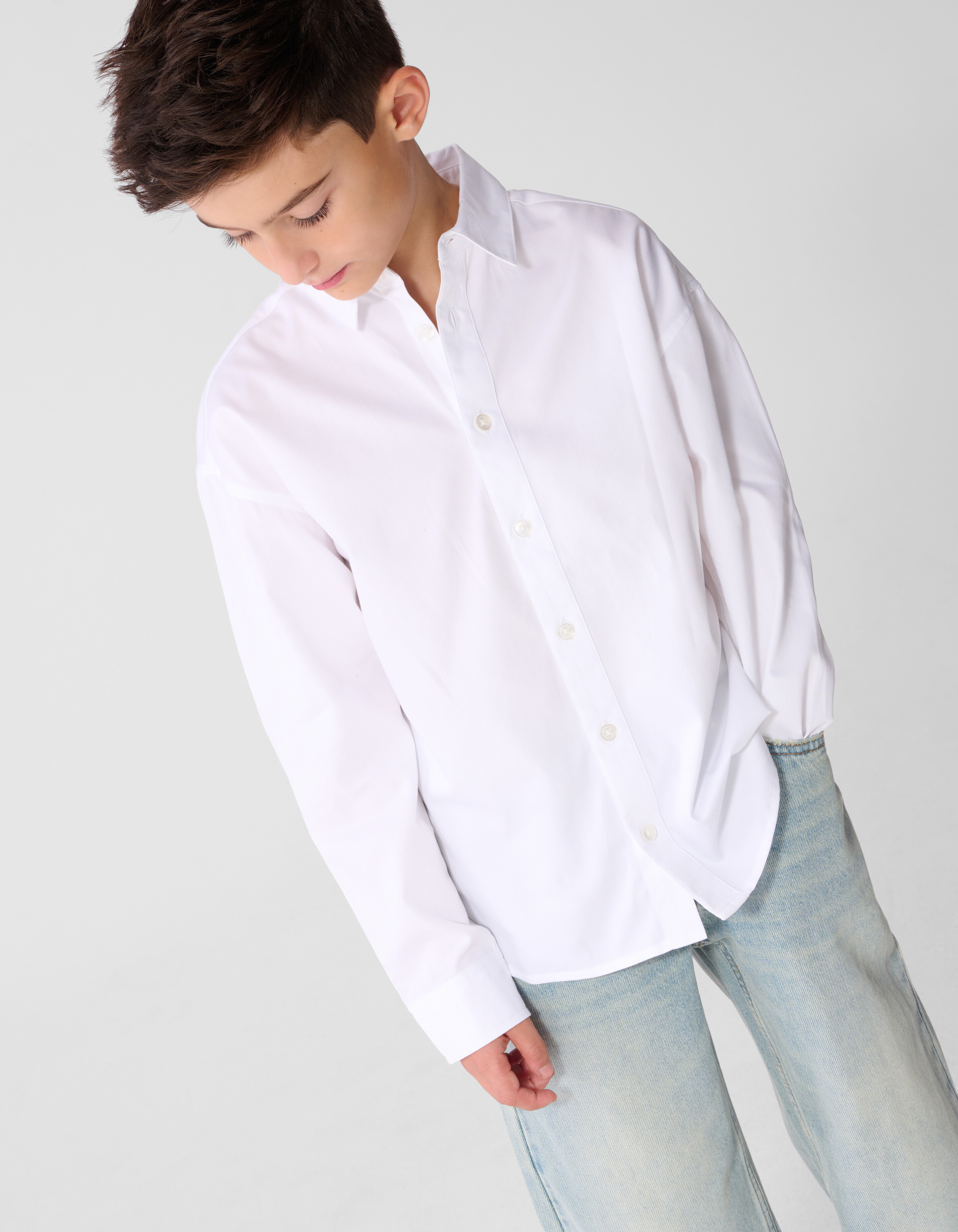 Oversized Basic-Hemd Wei&szlig; SHOEBY BOYS