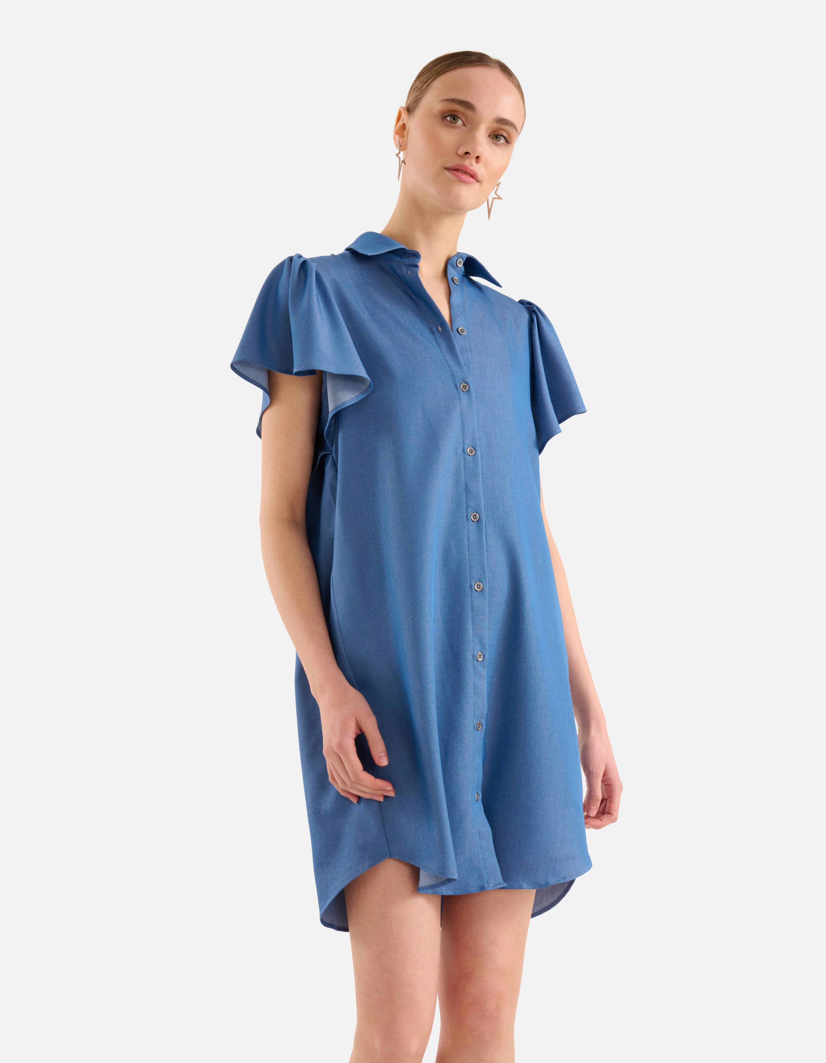 Rüschenkleid Blau SHOEBY WOMEN