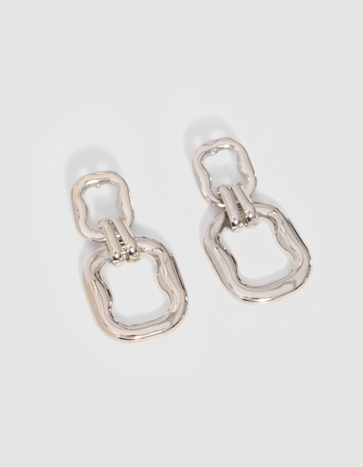 Doppelt quadratische Ohrringe Silber SHOEBY ACCESSOIRES