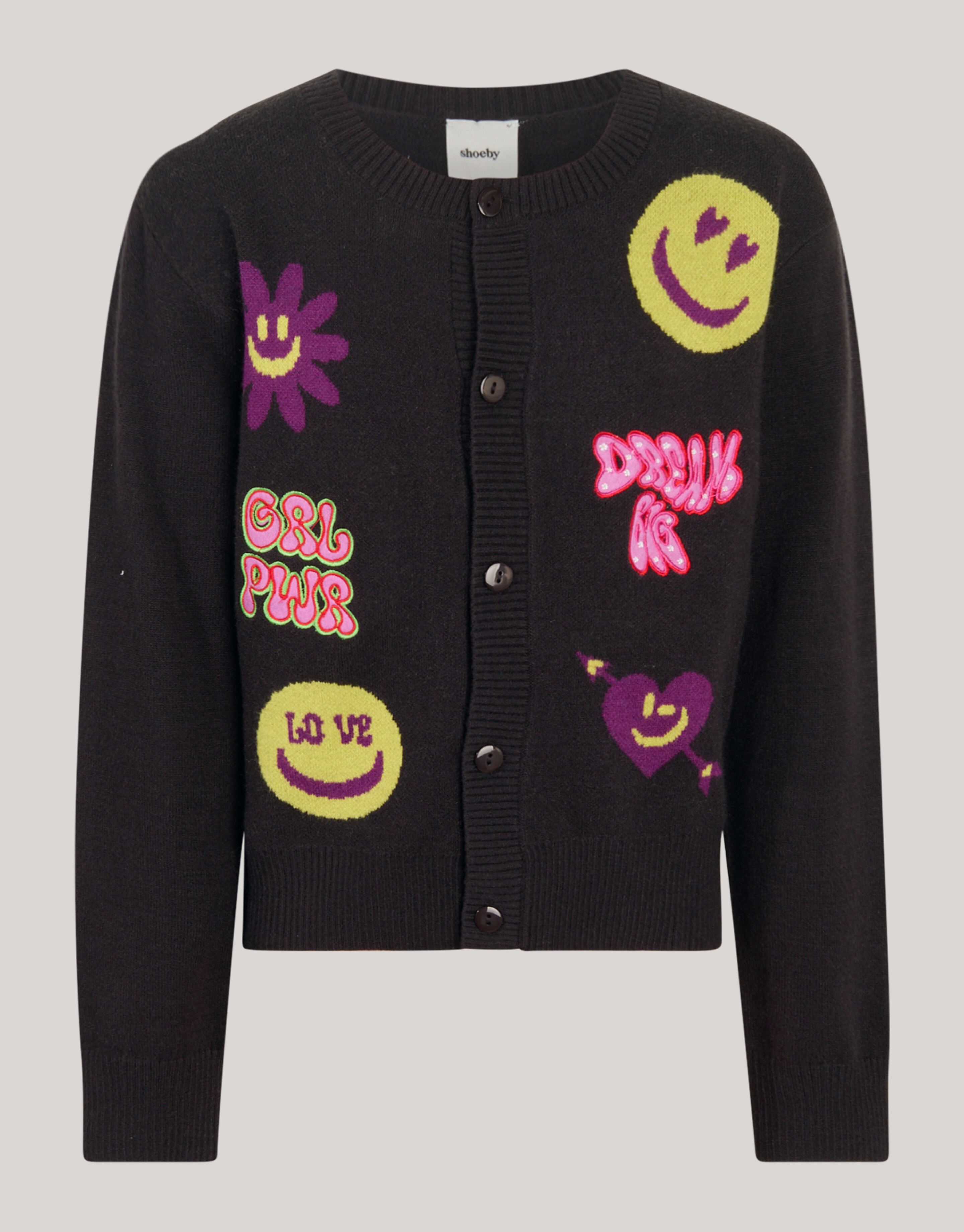 Smile Strickjacke Dunkelgrau SHOEBY GIRLS