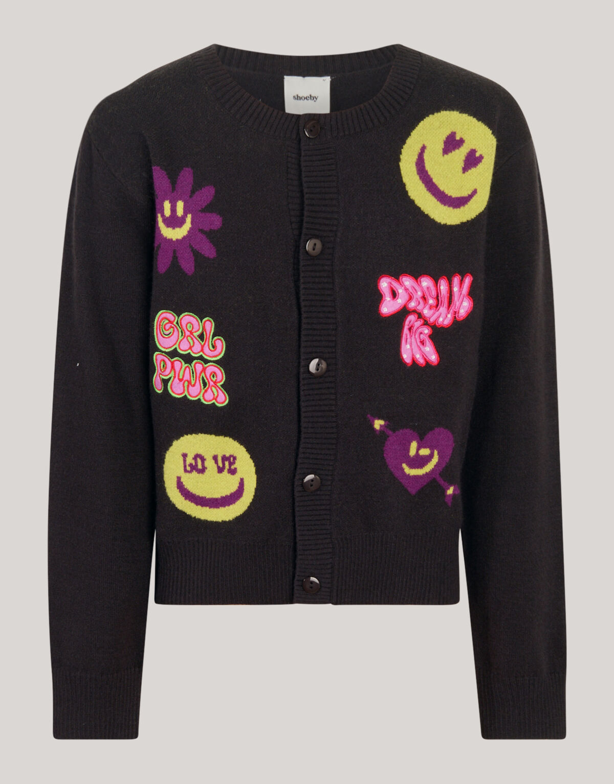 Smile Strickjacke Dunkelgrau SHOEBY GIRLS