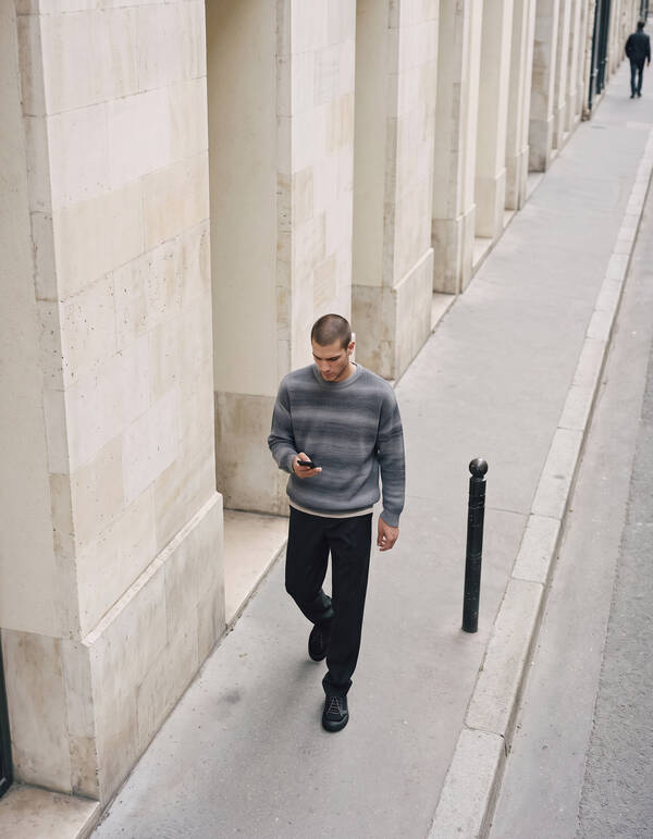 Gradient Strickpullover Grau SHOEBY MEN