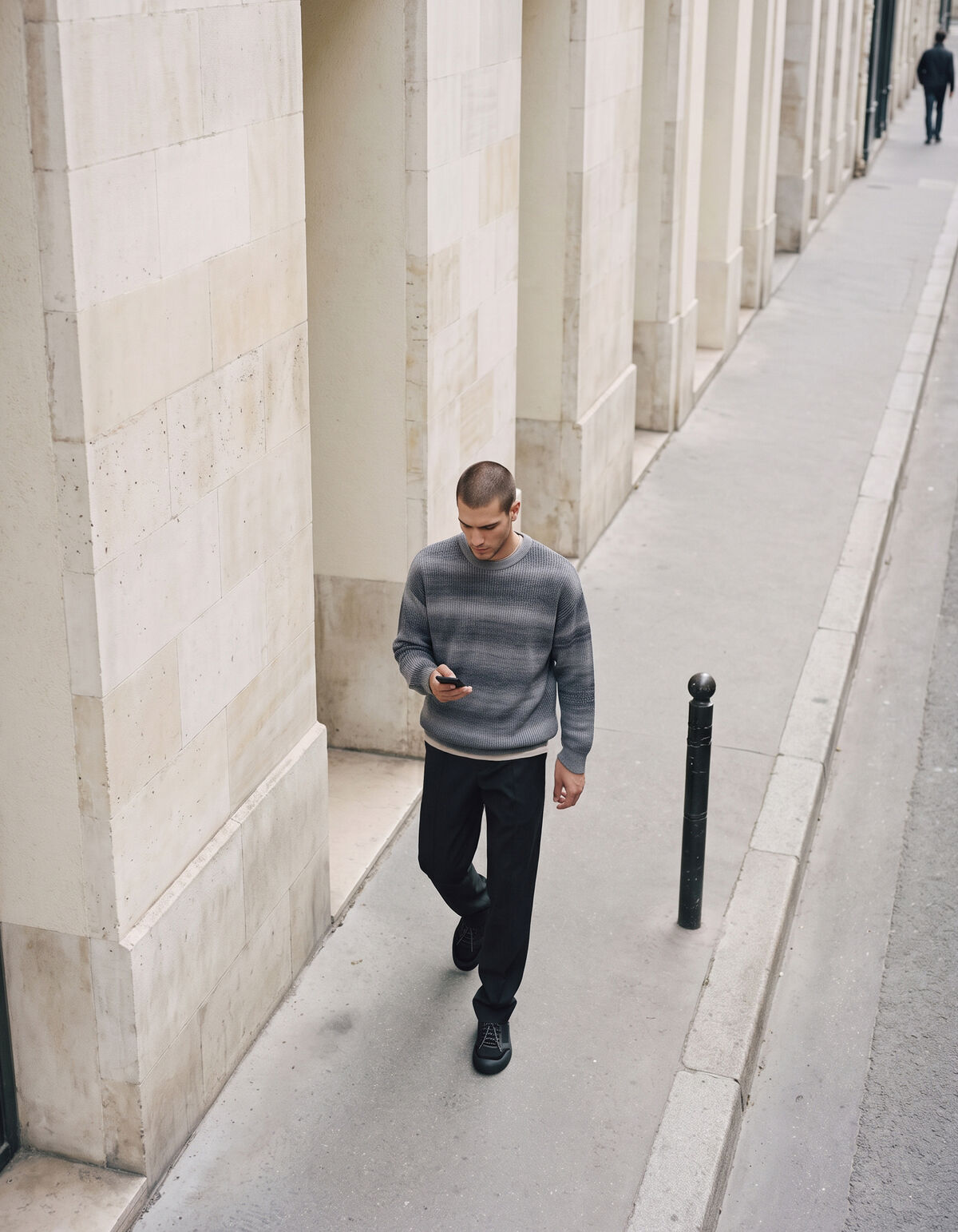 Gradient Strickpullover Grau SHOEBY MEN
