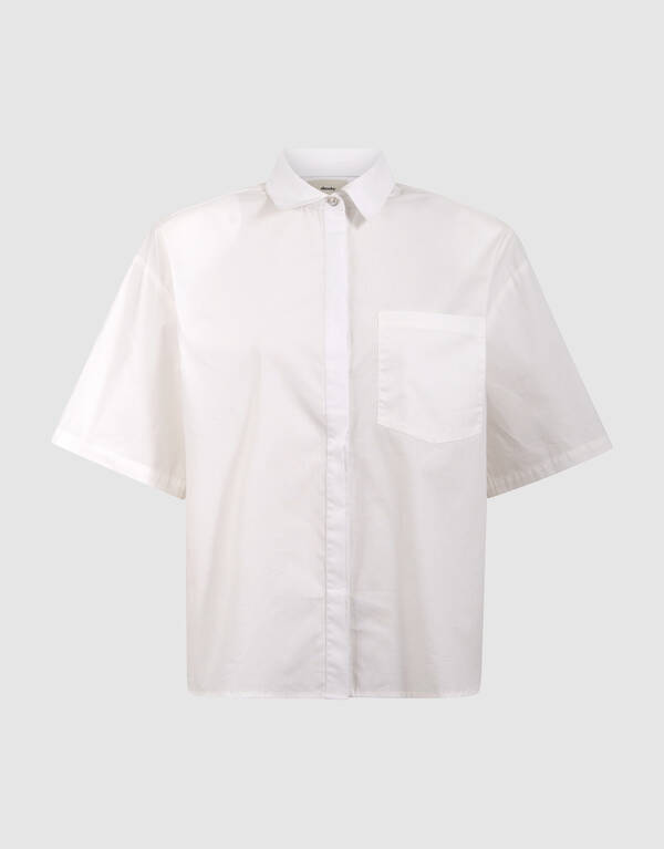 Wei&szlig;e Oversize-Bluse mit kurzen &Auml;rmeln SHOEBY WOMEN