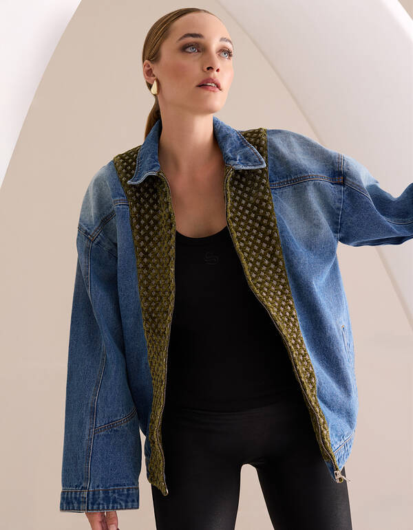 Velours-Jeansjacke Blau Von Mieke SHOEBY WOMEN