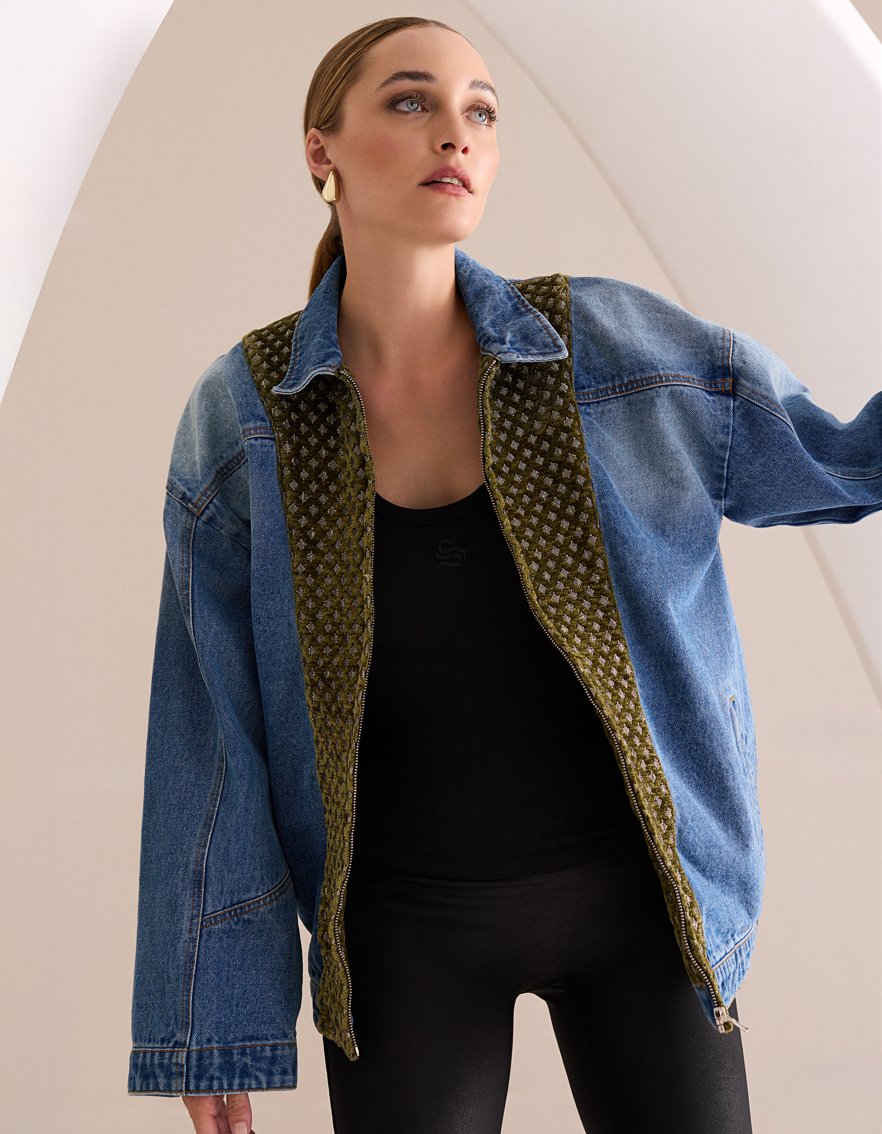 Velours-Jeansjacke Blau Von Mieke SHOEBY WOMEN