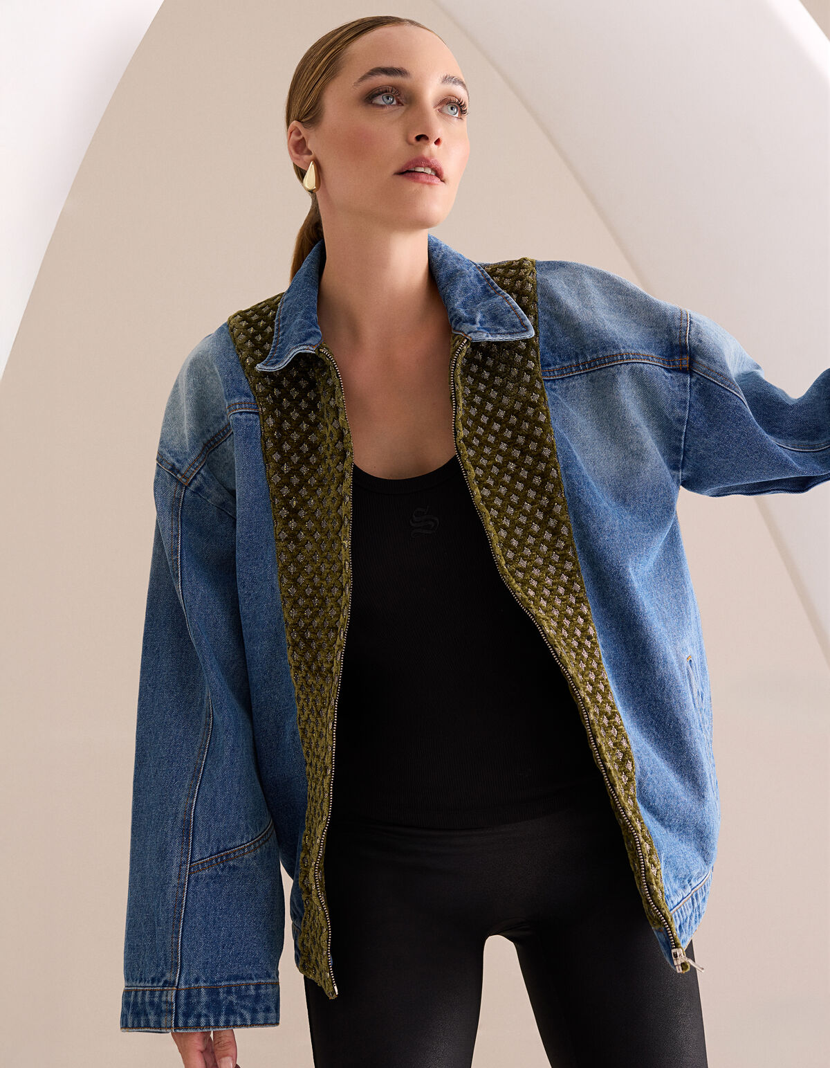 Velours-Jeansjacke Blau Von Mieke SHOEBY WOMEN