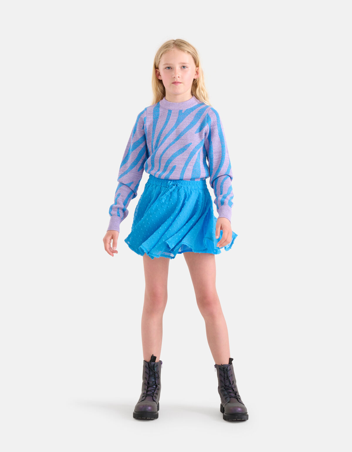 Zebra Glitter Trui Blauw SHOEBY GIRLS