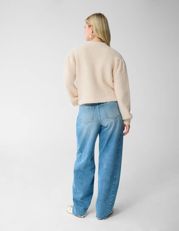 Teddy Knit Cardigan Off-White SHOEBY WOMEN