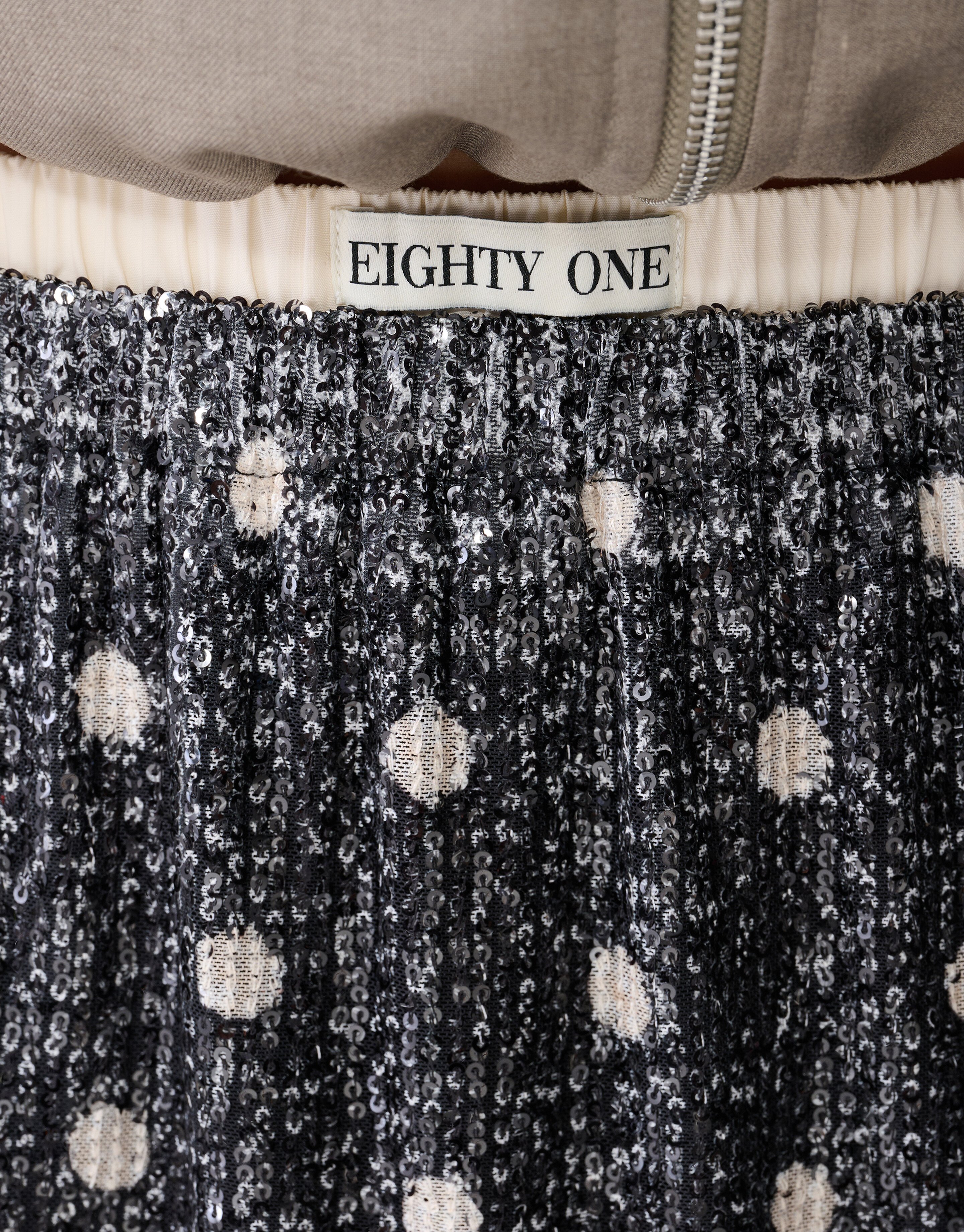 Sequin Polkadot Midi Rock Dunkelgrau SHOEBY WOMEN