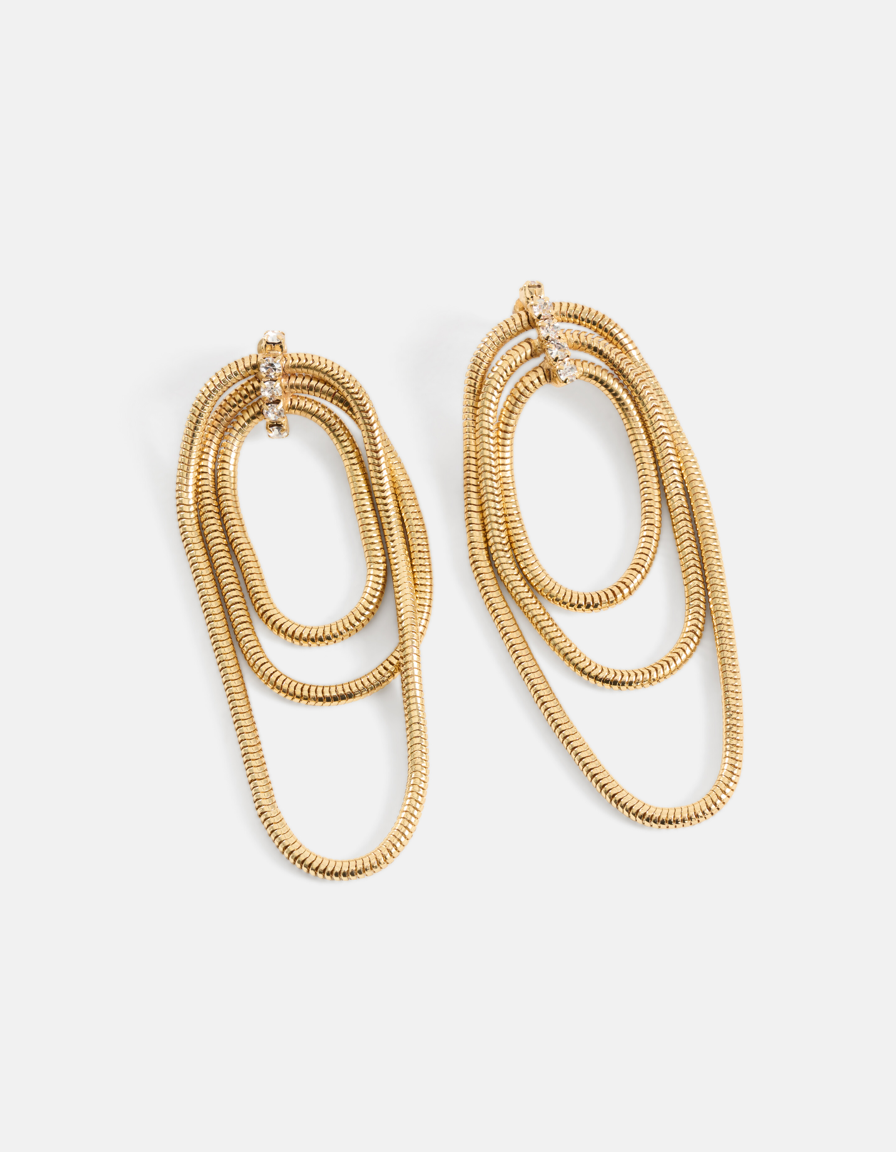 Schlangenketten-Ohrringe Gold SHOEBY ACCESSOIRES