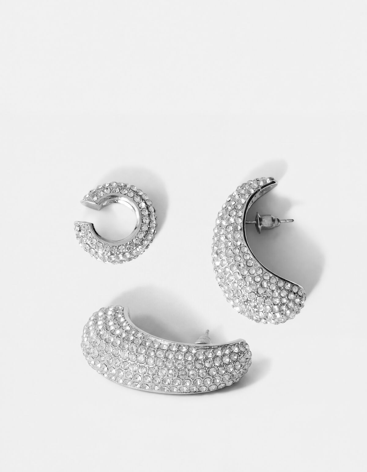 Pointy Strass Ohrringe Set Silber SHOEBY ACCESSOIRES