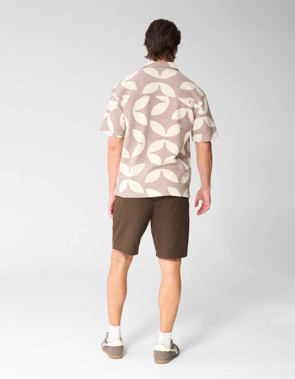 Overshirt mit durchgehendem Logo-Print in Braun SHOEBY MEN