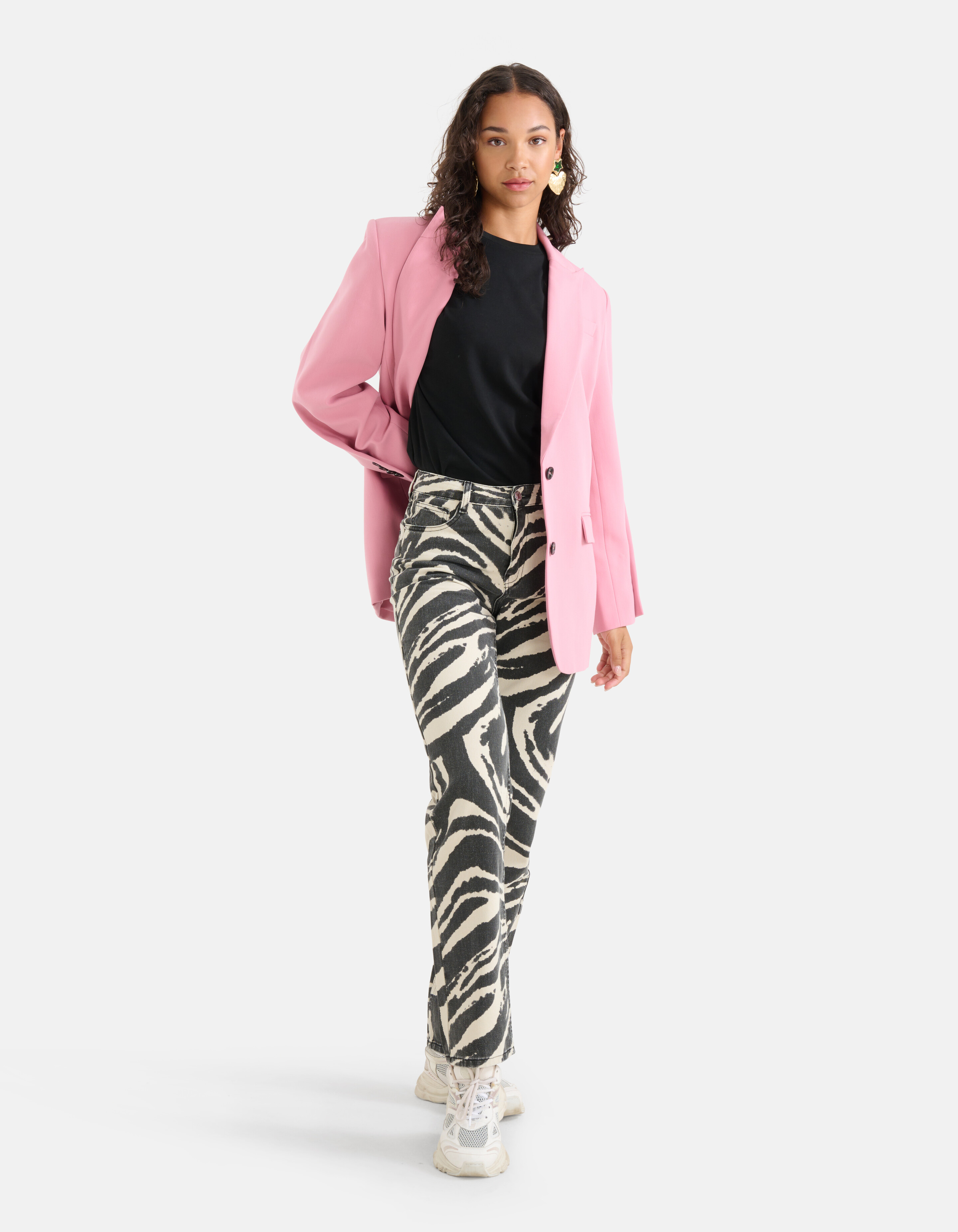 Zebra Print Denim Jeans Schwarz L33 SHOEBY WOMEN