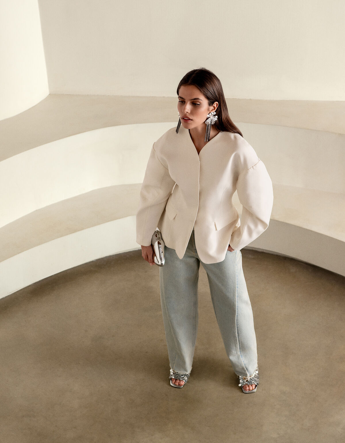 Blazer in Eiform Off White SHOEBY WOMEN