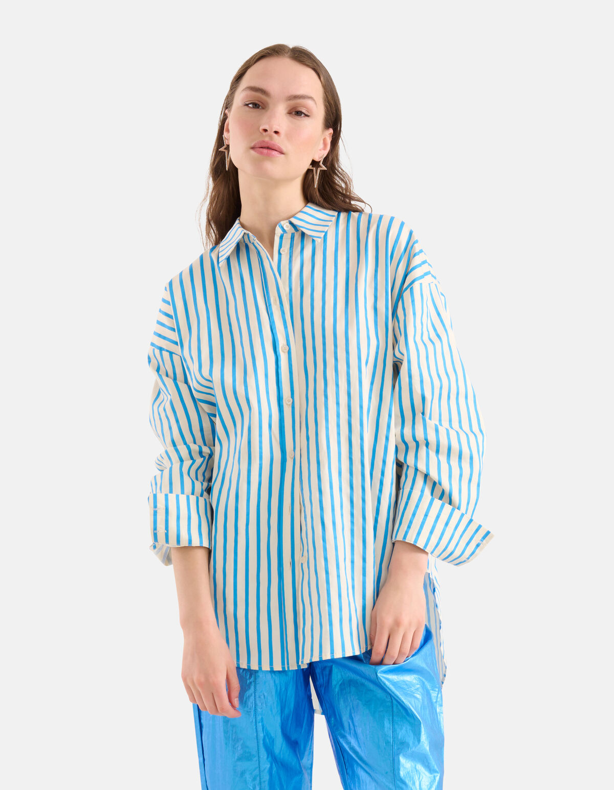 Nadelstreifenbluse Blau SHOEBY WOMEN