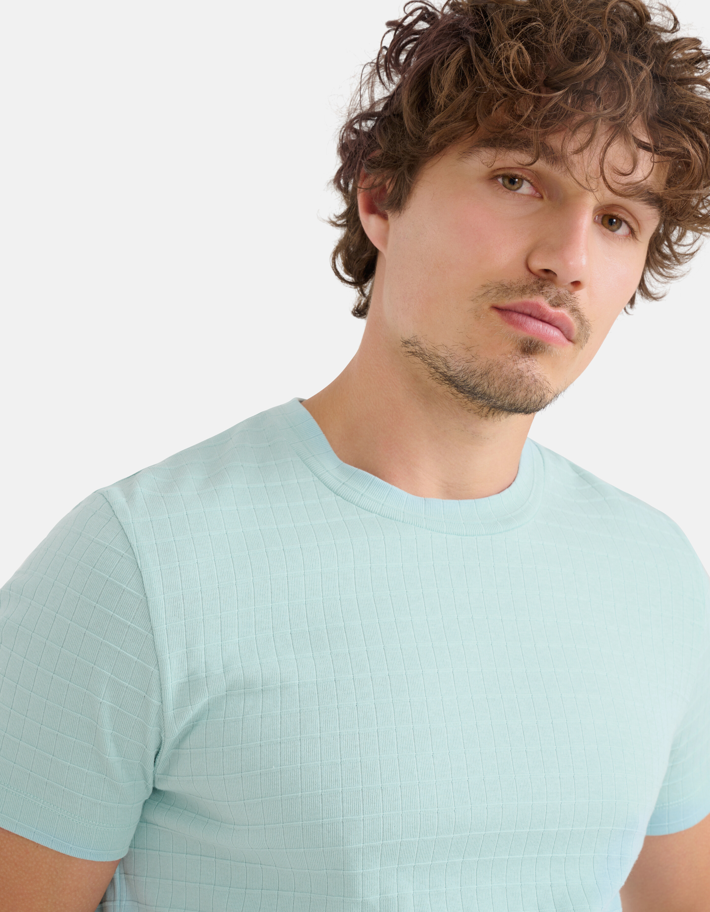 Struktur-T-Shirt Hellgrün SHOEBY MEN