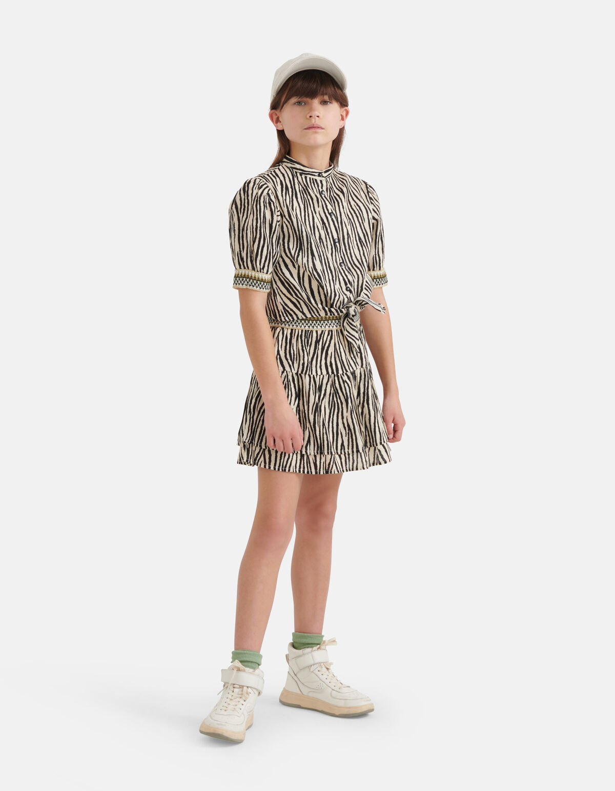 Bluse mit Zebramuster Schwarz/ Off-white SHOEBY GIRLS