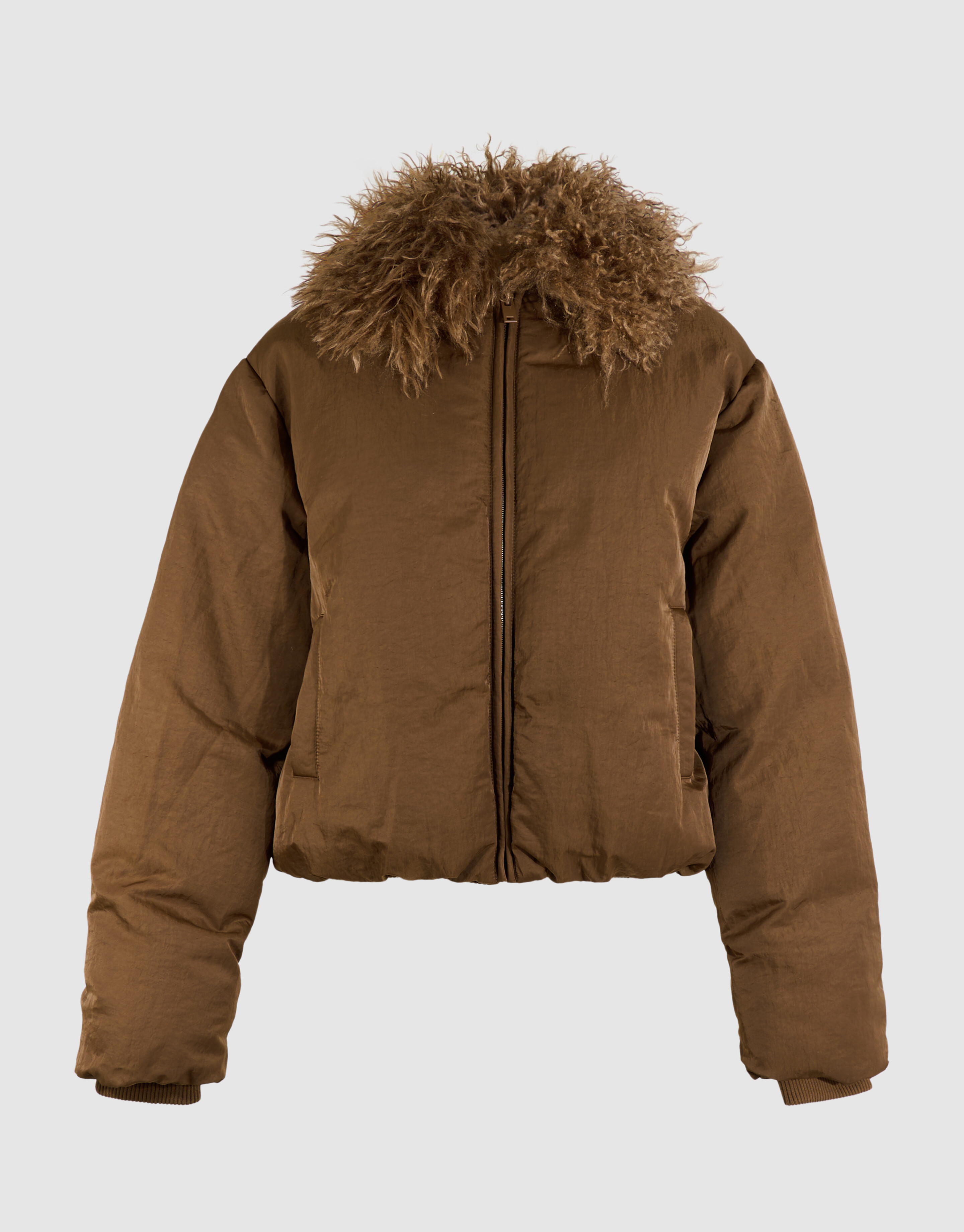 BomberjFluffy Collar Bomberjacke Braun SHOEBY WOMEN