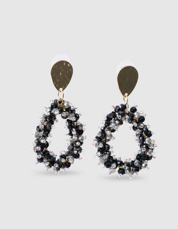Perlen-Tropfenohrringe Schwarz SHOEBY ACCESSOIRES